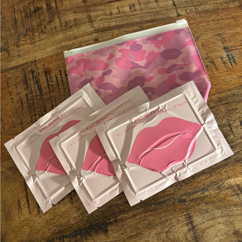 KNC Beauty Collagen Lip Mask Set of 3 with Case NWT